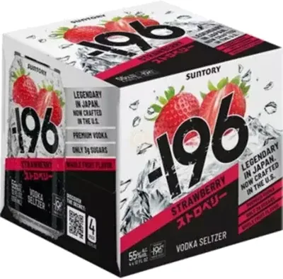 -196 Vodka Seltzer Strawberry 4pk