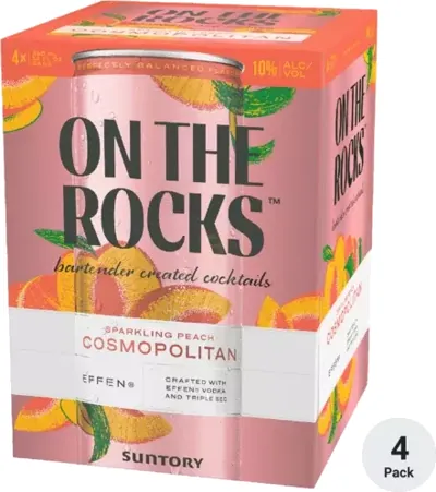 On The Rocks 4pk Cns Sparkling Peach Cosmopolitan